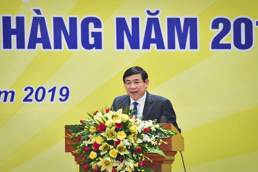 Ông Phan Đức Tú, Chủ tịch HĐQT BIDV phát biểu tại Hội nghị triển khai nhiệm vụ ngân hàng năm 2019.