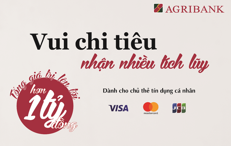 Vui chi tiêu nhận nhiều tích lũy cùng thẻ quốc tế Agribank 