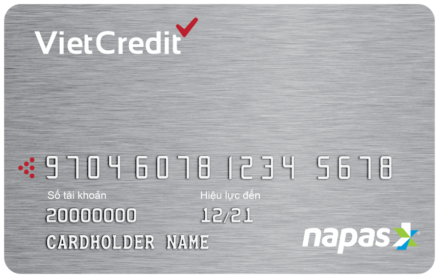 Mặt trước Thẻ Vay VietCredit