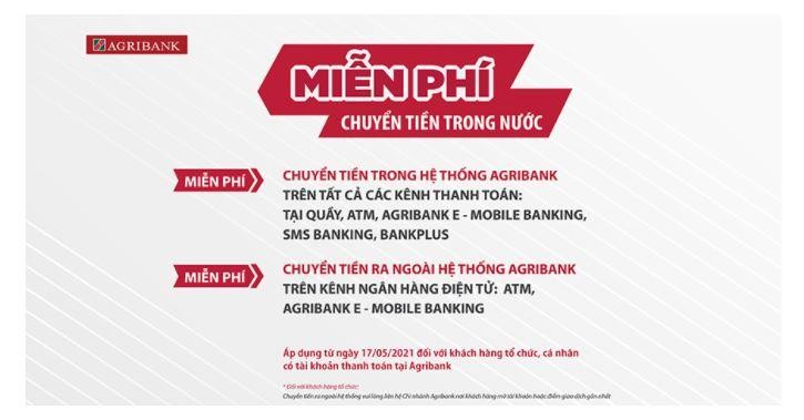 Agribank miễn 100% phí dịch vụ chuyển tiền trong nước