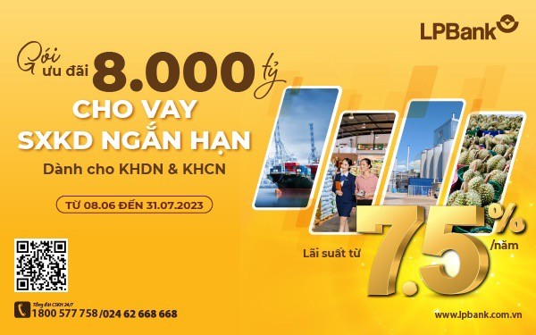 LPBank xây dựng chính sách ưu đãi giảm lãi suất cho vay hạn mức 5.000 tỷ đồng đối với khách hàng doanh nghiệp và 3.000 tỷ đồng đối với khách hàng cá nhân.