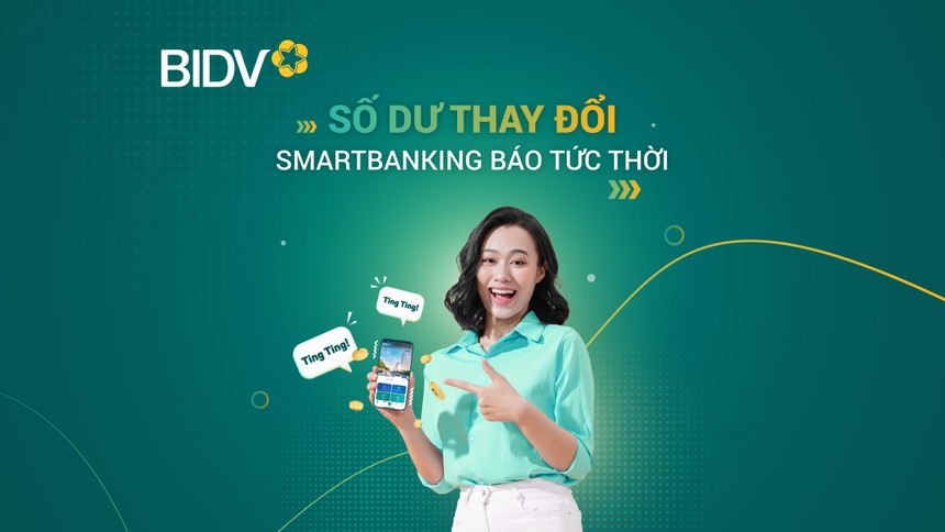 Nhận biến động số dư với mức phí 0 đồng tại BIDV 