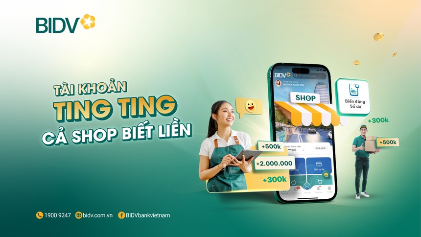 BIDV ra mắt tính năng mới trên ứng dụng BIDV SmartBanking giúp các chủ shop quản lý hiệu quả