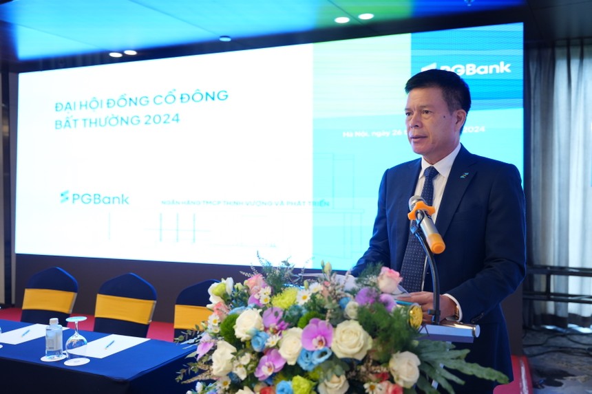 Ông Phạm Mạnh Thắng, Chủ tịch HĐQT PGBank phát biểu tại ĐHĐCĐ bất thường 2024