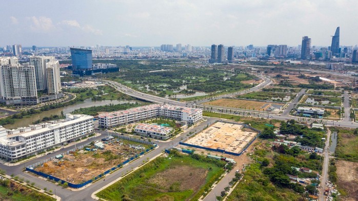 Khu đô thị mới Thủ Thiêm (TP Hồ Chí Minh), nơi từng xảy ra hiện tượng trúng đấu giá xong bỏ cọc của một số đơn vị tham gia