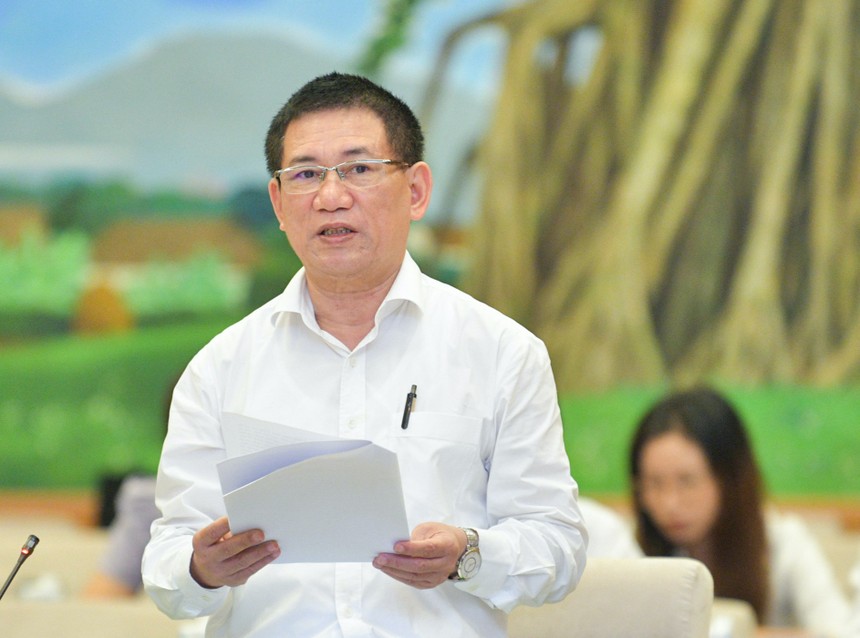 Bộ trưởng Bộ Tài chính Hồ Đức Phớc phát biểu tại họp tổ Quốc hội sáng 23/5.