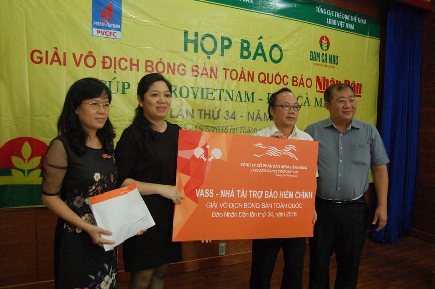 VASS tài trợ bảo hiểm giải bóng bàn toàn quốc 2016 