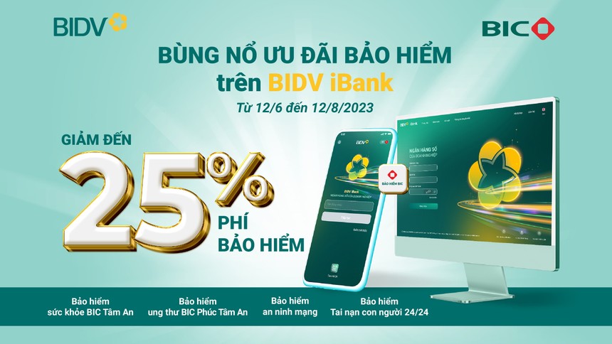 Ưu đãi tới 25% khi mua bảo hiểm BIC qua ứng dụng omni BIDV iBank