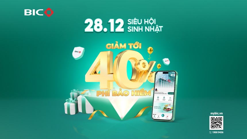 Ngày 28/12, BIC siêu ưu đãi tới 40% 