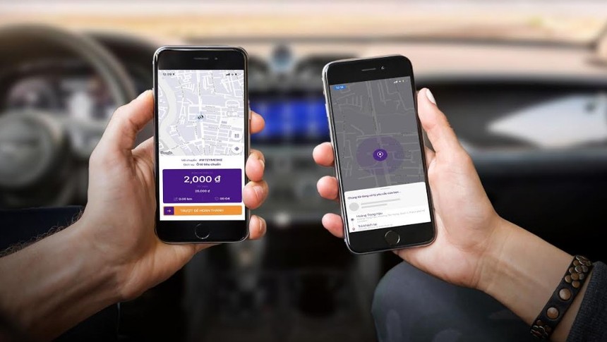Giao diện ứng dụng gọi xe viApp vừa gia nhập thị trường.
