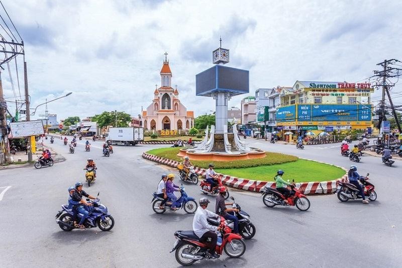 Một góc thành phố Ngã Bảy, tỉnh Hậu Giang