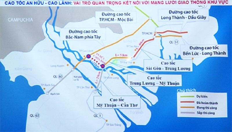 Dự án cao tốc An Hữu - Cao Lãnh đóng vai trò quan trọng kết nối với mạng lưới giao thông trong khu vực