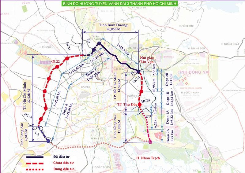 Bình đồ hướng tuyến Vành đai 3 TP.HCM