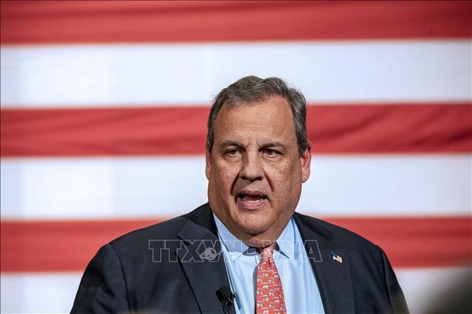 Cựu Thống đốc bang New Jersey của Mỹ, ông Chris Christie phát biểu tại Goffstown, bang New Hampshire ngày 6/6/2023. Ảnh tư liệu: AFP/TTXVN