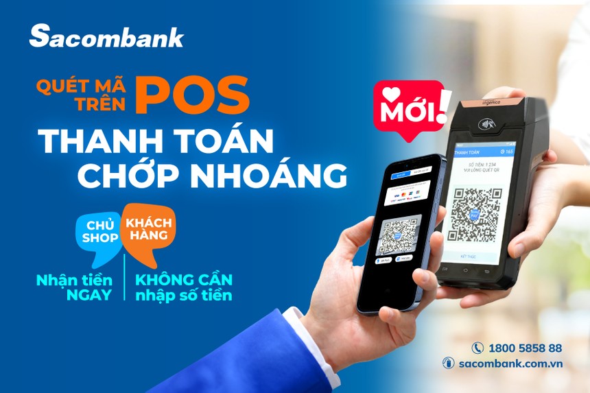 Sacombank tích hợp mã QR đa năng ngay trên máy POS