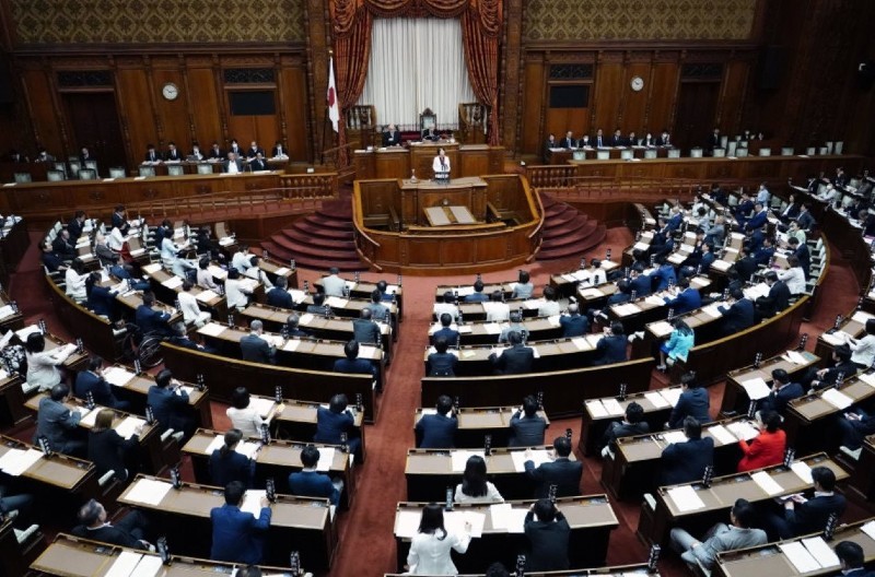 Phiên họp ngày 12/6 của Quốc hội Nhật Bản. Ảnh: Kyodo.