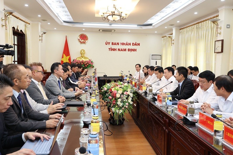 Toàn cảnh buổi làm việc giữa UBND tỉnh Nam Định và đoàn nghị sĩ, doanh nghiệp Nhật Bản