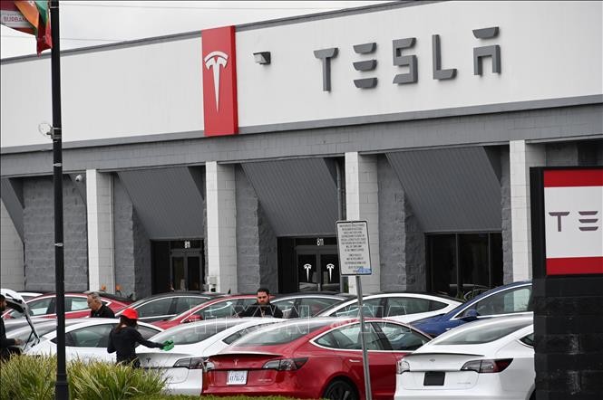 Một phòng trưng bày của Tesla tại California, Mỹ. Ảnh tư liệu: AFP/TTXVN