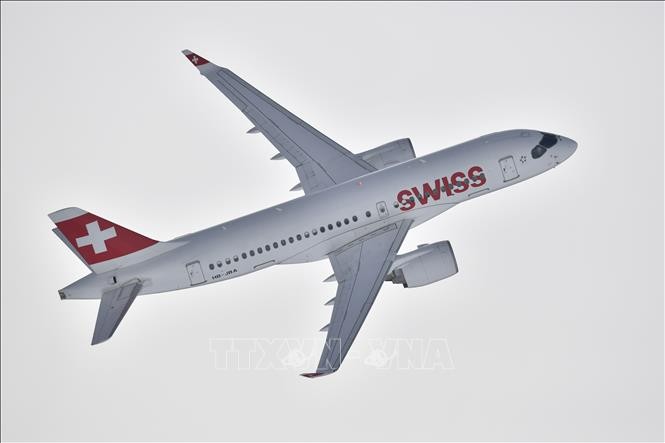 Máy bay của Hãng hàng không Swiss International Airlines. Ảnh minh họa: AFP/TTXVN