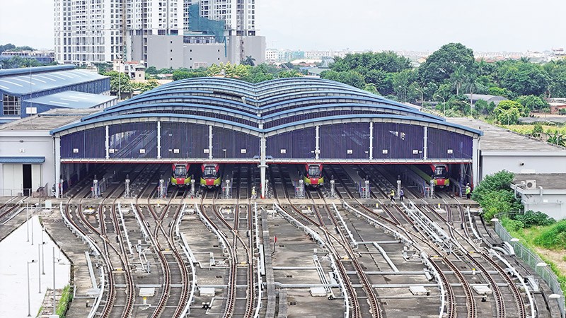 Depot Nhổn của tuyến metro Nhổn - ga Hà Nội. Ảnh: Đức Thanh