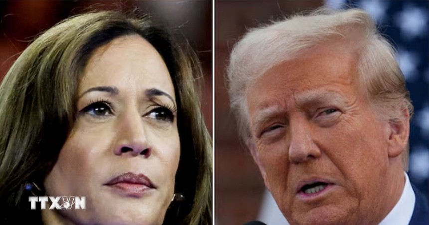 Phó Tổng thống Mỹ Kamala Harris (trái) và cựu Tổng thống Donald Trump. (Ảnh: REUTERS/TTXVN)