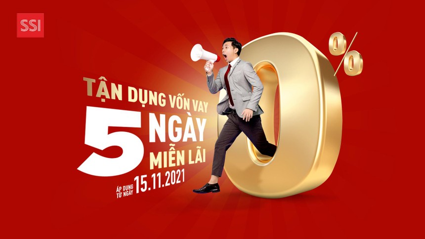 SSI ra mắt sản phẩm giao dịch T5 – “Tận dụng vốn vay – 5 ngày miễn lãi”, lãi suất thấp chưa từng có – chỉ 0% 