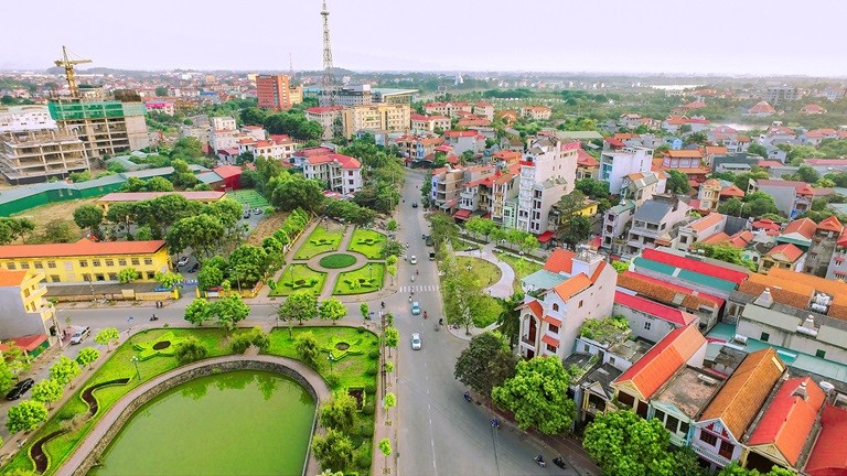 Một góc nội đô TP. Vĩnh Yên.