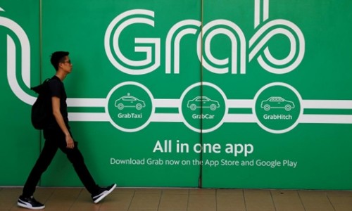 Bên ngoài một văn phòng của Grab tại Singapore. Ảnh: Reuters.