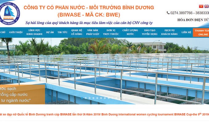 9 tháng, Biwase (BWE) lãi 305 tỷ đồng, tăng 36%  so với cùng kỳ