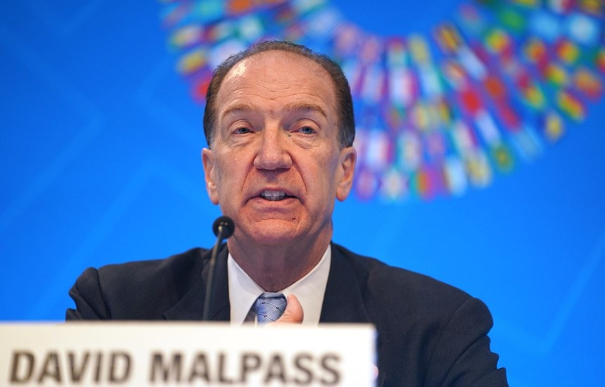 Chủ tịch WB David Malpass trong cuộc họp báo tại Washington D.C., Mỹ. (Ảnh: THX/TTXVN).