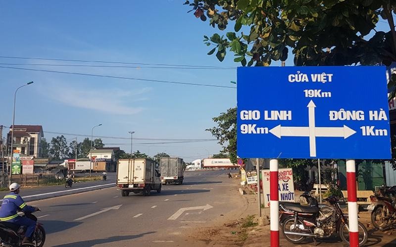 Một đoạn Quốc lộ 1 qua Tp. Đông Hà - Quảng Trị. (Ảnh: Lâm Thành Huy).