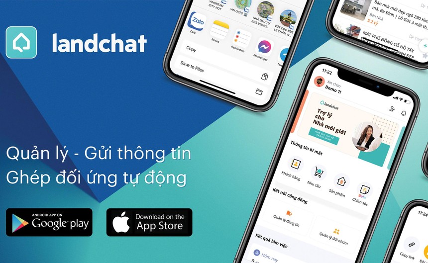 Ứng dụng Landchat trên nền tảng mobile: Giải pháp số cho hoạt động môi giới bất động sản
