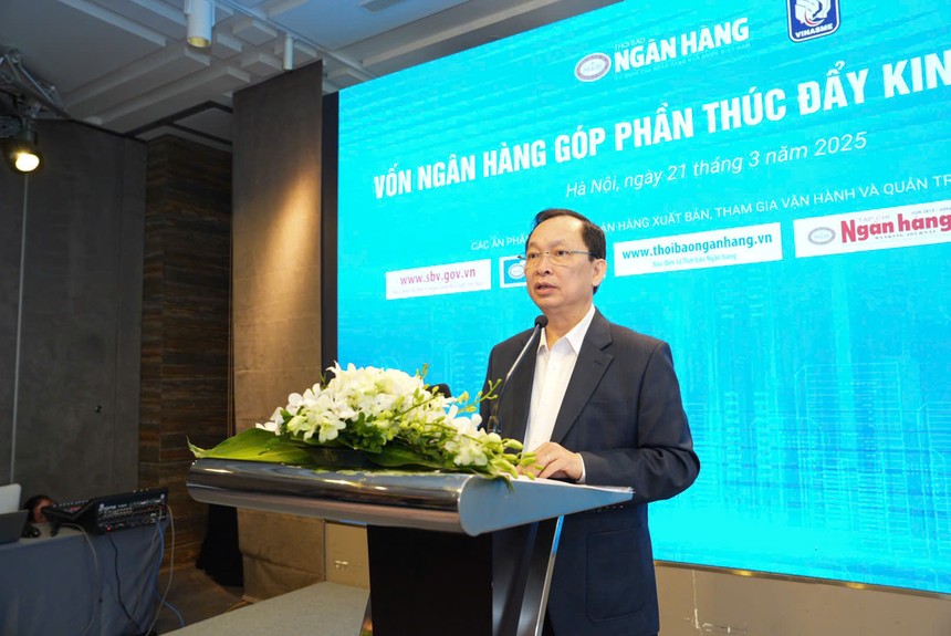 Phó Thống đốc thường trực NHNN Việt Nam Đào Minh Tú phát biểu khai mạc tại Hội thảo “Vốn ngân hàng góp phần thúc đẩy kinh tế tư nhân”