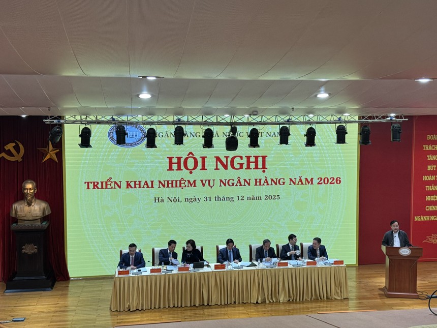 Ông Tô Huy Vũ, Chủ tịch Hội đồng thành viên Agribank phát biểu tại Hội nghị