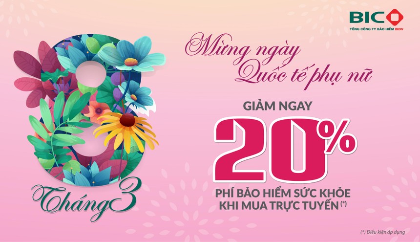 BIC ưu đãi 20% phí bảo hiểm sức khỏe nhân ngày Quốc tế phụ nữ