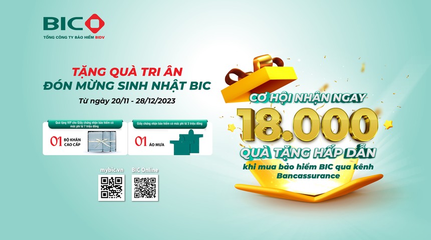 BIC dành 18.000 quà tặng khách hàng Bancassurance nhân dịp sinh nhật 18 năm