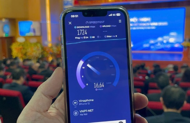 Tốc độ mạng di động 5G Vinaphone.