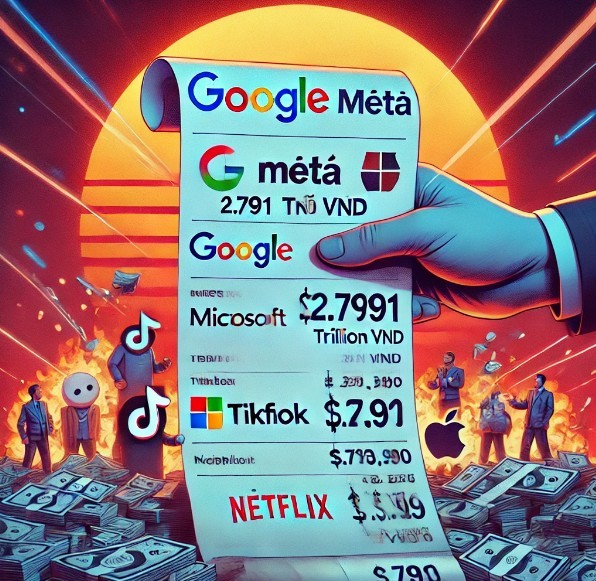 Google, Meta (Facebook), Microsoft, TikTok, Netfix, Apple...nộp 2.791 tỷ đồng trong tháng 2/2024