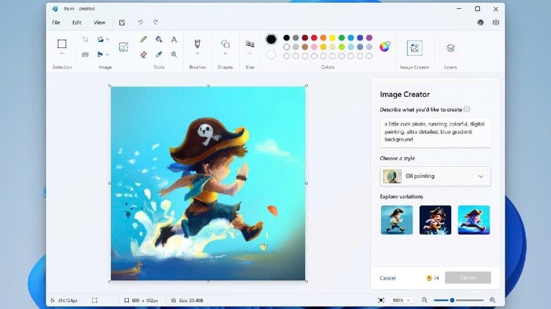 Người dùng cần đăng ký Microsoft 365 để tạo ảnh bằng AI trên Paint. Ảnh: Microsoft