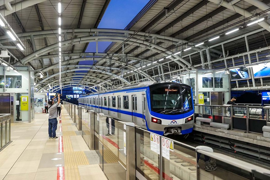 Tuyến metro số 1 Bến Thành - Suối Tiên tại TP.HCM đã đi vào vận hành từ cuối năm 2024. Ảnh: Đức Thanh