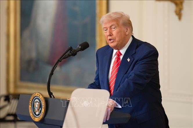Tổng thống Mỹ Donald Trump. Ảnh: THX/TTXVN