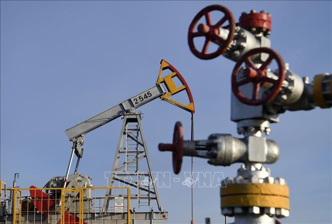 Một trạm bơm dầu ở làng Yamashi thuộc huyện Almetyevsk, CH Tatarstan, Liên bang Nga. Ảnh: AP/TTXVN