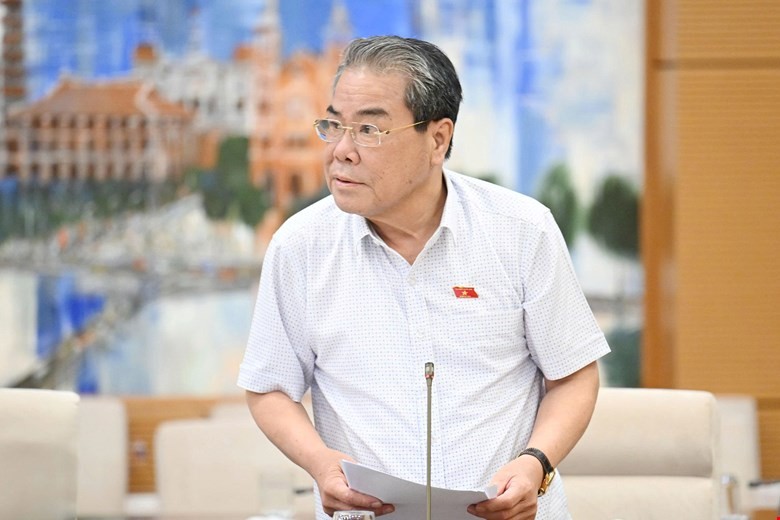 Chủ nhiệm Uỷ ban Dân nguyện và giám sát Dương Thanh Bình trình bày báo cáo. 