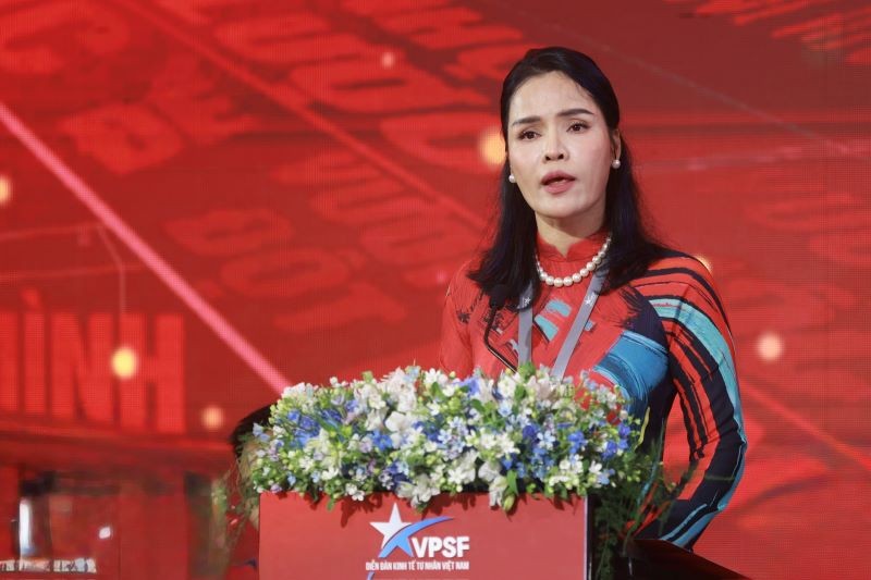 Trưởng ban tổ chức Diễn đàn Kinh tế tư nhân Việt Nam Phạm Thị Bích Huệ. Ảnh: Chí Cường