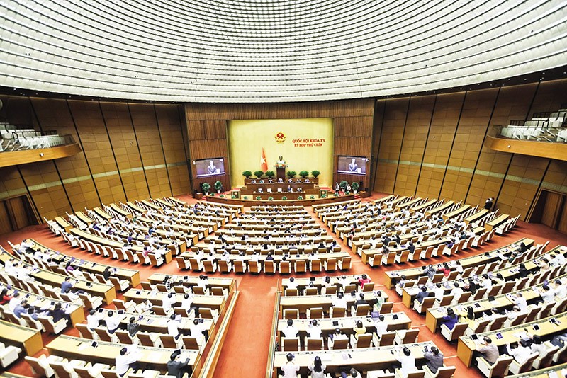 Một phiên họp toàn thể của Quốc hội khóa XV