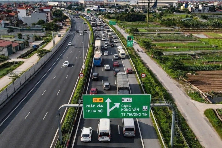 Một đoạn cao tốc Pháp Vân - Cầu Giẽ có quy mô 6 làn xe hiện hữu.