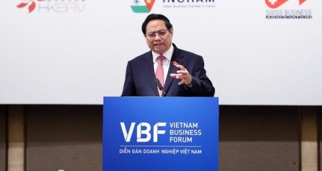 Thủ tướng Phạm Minh Chính phát biểu tại Diễn đàn Doanh nghiệp Việt Nam 2025 (Ảnh: Đức Thanh)