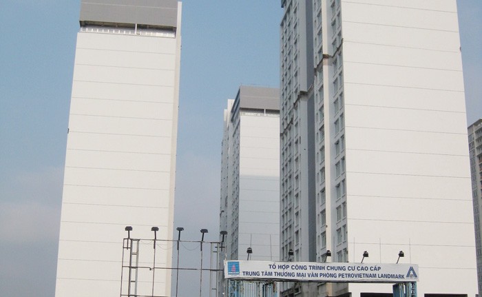 Dự án Petrolandmark dù đã xây thô gần xong, nhưng vẫn đang nợ tiền sử dụng đất - Ảnh: Châu Kỳ
