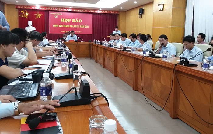 Họp báo Công tác thanh tra quý II/2015, qua đó công bố kết quả thanh tra HUD
