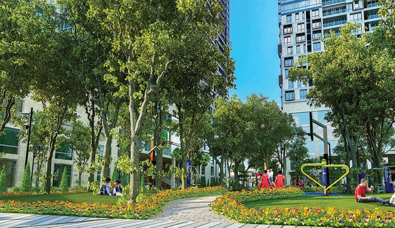 Mảng xanh ngày càng được chủ đầu tư chú trọng khi phát triển các dự án khu đô thị
